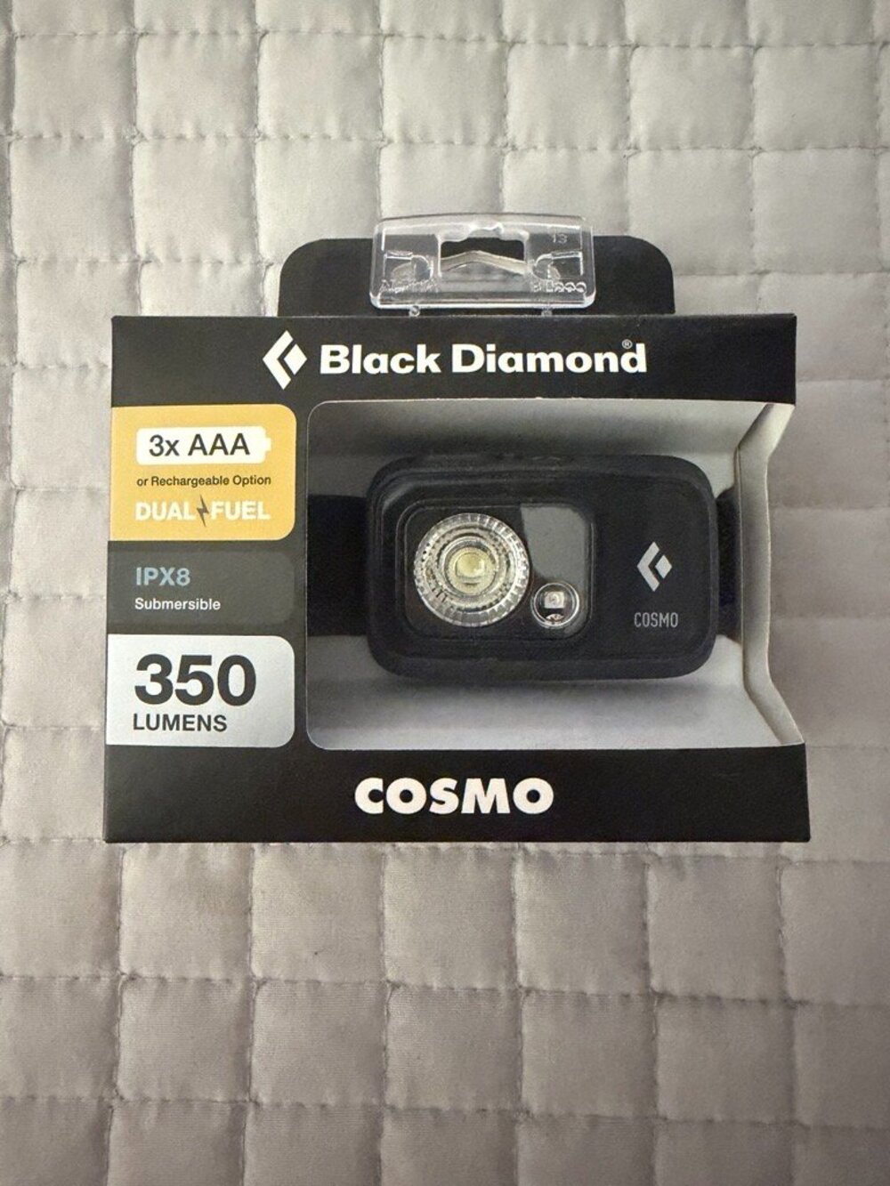 NIB Black Diamond Cosmo 350 LED Headlamp Graphite 350 Lumens
